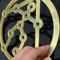 010 – ADEN DE PAREDE DOURADO E ESPELHADO - 20 CM