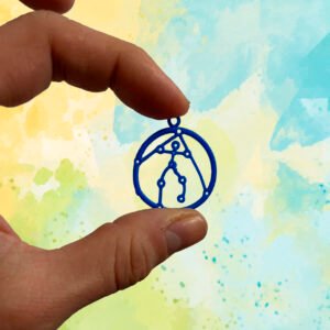 plastico 2,5cm-azul 002 - ADEN PINGENTE PLÁSTICO - AZUL