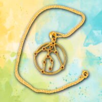 013 – PINGENTE ADEN COM GARGANTILHA - MAGNETIZADO DOURADO