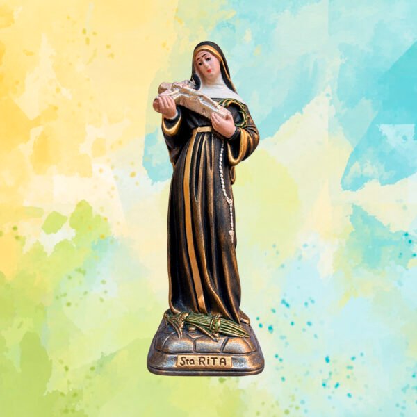 031 - 00- SANTA RITA 27 CM - MAGNETIZADA - CORTE DE LAÇOS FAMILIARES DESFAVORÁVEIS